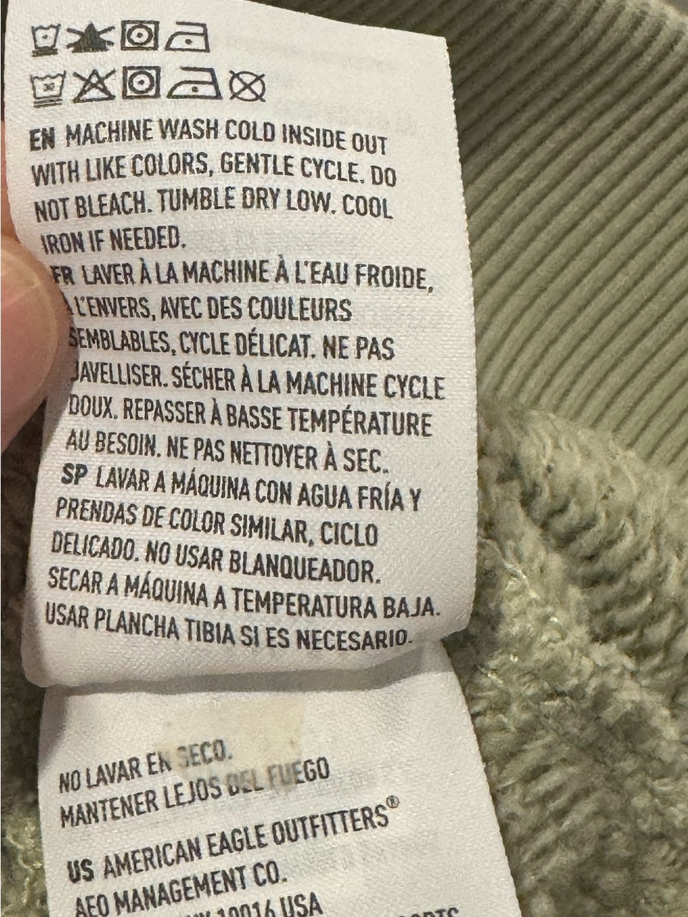 American Eagle XL Sage Green Collared Sweatshirt - Picture 4 of 7